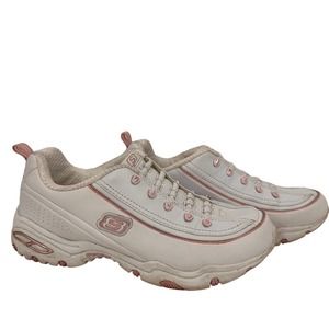 REDUCED- Skechers Sport White & Pink Slip On Sneakers Size 5